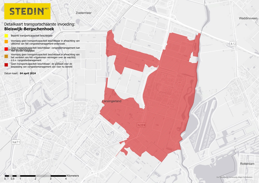 Overzicht detailkaart congestie Bleiswijk-Bergschenhoek na onderzoek