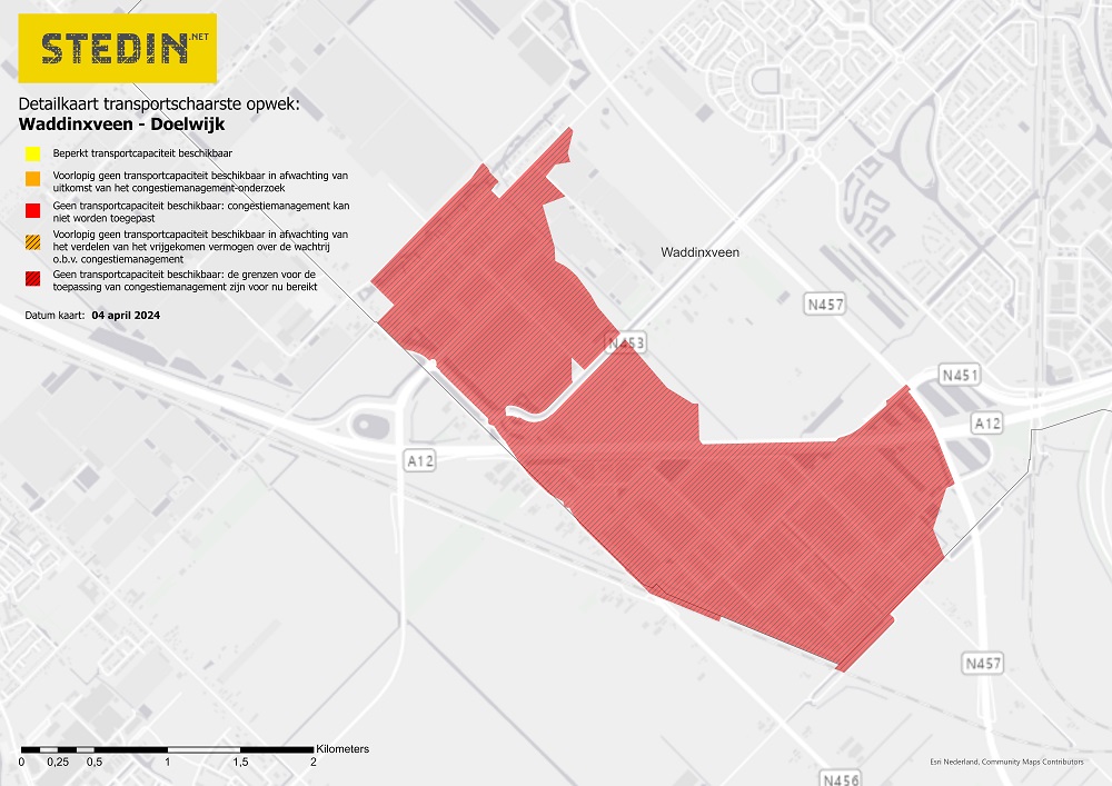 Kaart congestiegebied station Doelwijk Waddinxveen