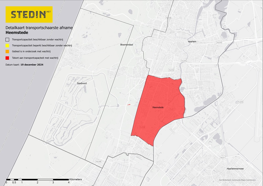 Overzichtskaart van congestie in Heemstede
