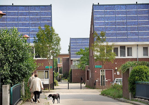 Wijk in Amersfoort met zonnepanelen