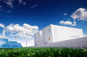 Energieopslag in een grote batterij