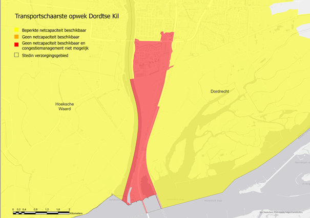 Afbeelding: transportschaarste voor de teruglevering van duurzame energie op bedrijventerreinen Dordtse Kil